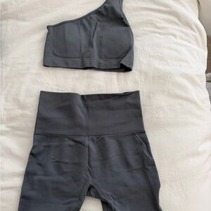 One-Shoulder Black Activewear Set